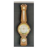 Wooden Wall Thermometer & Barometer