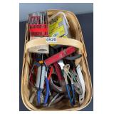 Partial Box of Deck Screws 2”, Pliers, Hammers and Other Miscellaneous Tools