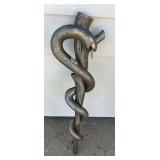 Cast Aluminum Snake On Branch