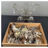 Silver Plated Kitchen Utensils & Wine Glass Rack