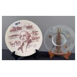 1964 USA Coins Plate & George Washington Plate