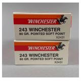 Winchester Super X 243 80Gr Centerfire Rifle Cartridges, 40 Count