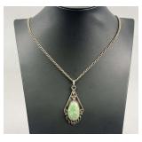 Navajo Sterling Pendant & Unmarked Necklace