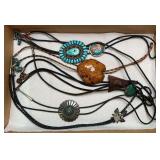 Indian Head Penny, Turquoise, & Misc Bolo Ties