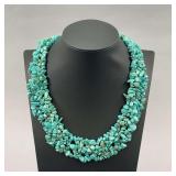 Multi Strand Turquoise Chip Necklace