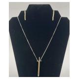 Sterling Sword Necklace & Sterling Earrings