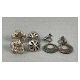 (3) Pairs of Silver Earrings