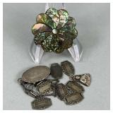 Marked Sterling Broach & Pendants