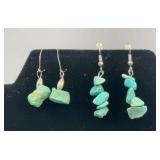 (2) Pairs of Turquoise Earrings