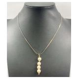 ".925" Necklace with Pearl Pendant