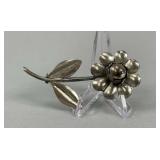 Stamped "SILVER" Flower Broach