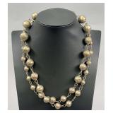 Hollow Silver? Beaded Necklace