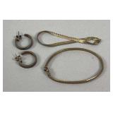 (2) .925 Bracelets & Pair of .925 Earrings