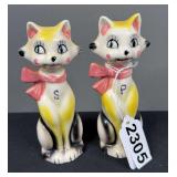 MCM Tall Cat Porcelain Salt & Pepper Shakers
