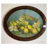 Vintage Oval Framed Fruit Art