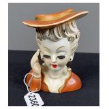 Vintage Ceramic Lady Head Vase