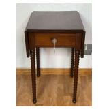 Drop Leaf Turned Wood Side Table