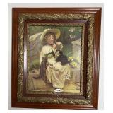 Framed Victorian-Style Painting “You Mustn’t Pull”