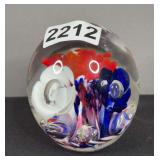 St. Clair Floral Art Glass Paperweight