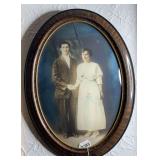Oval Portrait of Man & Woman