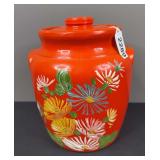 Hand Painted Flower Cookie Jar