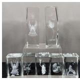 Clear Glass Hologram Paperweights