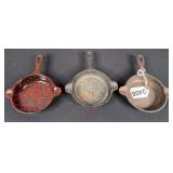 Trio of WagnerWare Cast Iron Skillet Ash Trays
