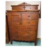 Antique Wooden High Boy Dresser