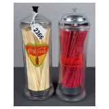 (2) Vintage Cocoa-Cola Straw Containers