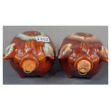 (2) Hull Pottery “Corky Pig” Banks