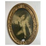 Vintage Oval Picture & Picture Frame