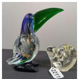 Toucan Glass Paperweight & Snail Paperweight