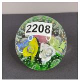 St. Clair Flower Art Glass Paperweight