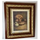 “BOTTOMS UP” Antique Picture & Picture Frame