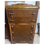 Wooden Waterfall Design Highboy Dresser