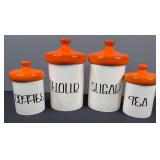 MCM Orange Lid Canister Set