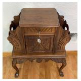Chair-Side Wooden Tobacco Humdior & Magazine Rack