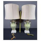 (2) Art Deco Porcelain Urn Lamps