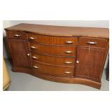 Vintage Wood Buffet With A Curved Front