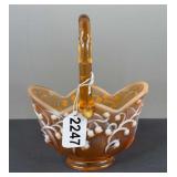 Fenton Art Glass Burmese Basket