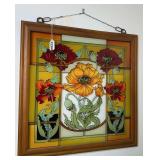 Framed Flower Themed Stained Glass