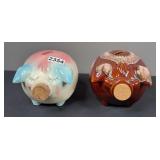 (2) Hull Pottery “Corky Pig” Banks