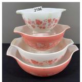 Pyrex Pink Gooseberry Cinderella Mixing Bowls