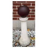 Concrete Pillar Garden Ornament With Bowling Ball Top Peice