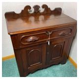 Victorian Wooden Washstand With a Back Splash