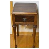 Small Antique Wooden Side Table With Drawer