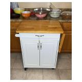 Wooden Kitchen Rolling Island