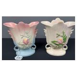 (2) Hull Art Pottery Magnolia Vases