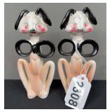 Vintage Puppies with Black Bows Salt & Pepper Shakers