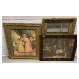 Assortment of Vintage Paintings & Vintage Mirror